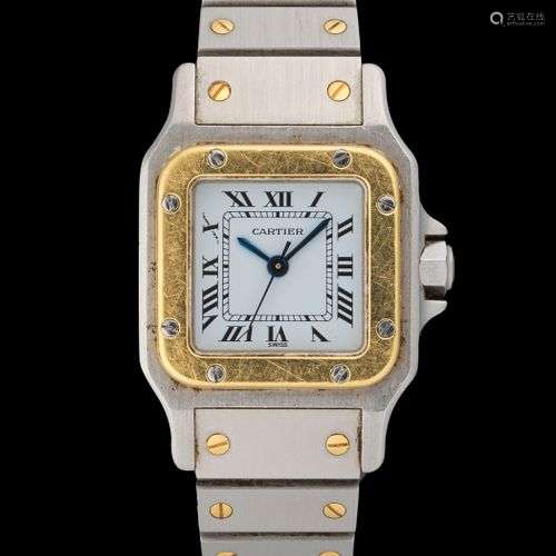 Cartier, Santos, montre-bracelet carrée automatique Cadran b...