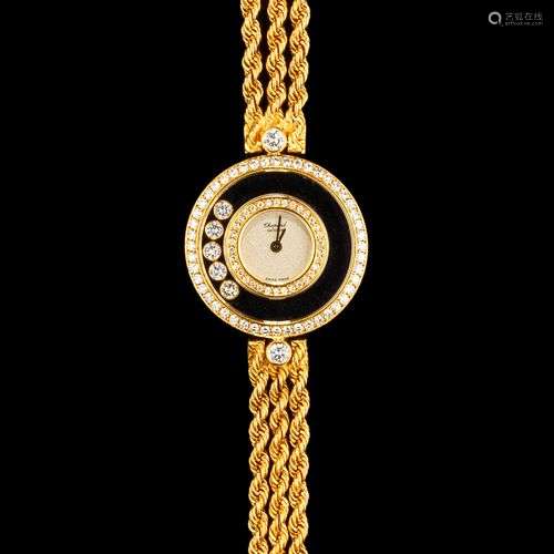 Chopard, Happy Diamonds, montre bracelet ronde à quartz sert...