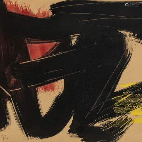 Gérard Schneider (1896-1986) Abstraction, encre et gouache s...