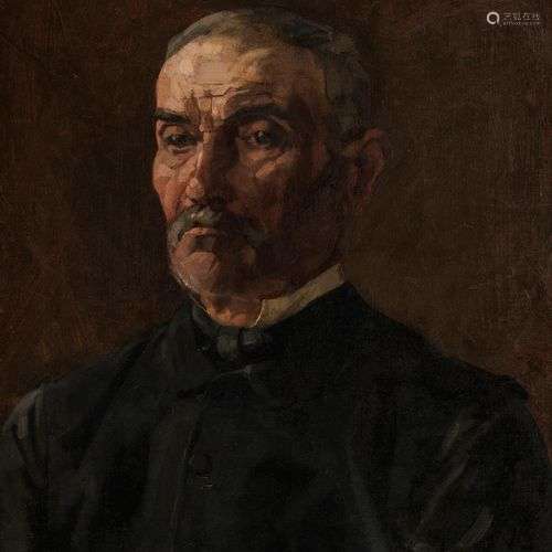 Ecole suisse du XIXe s Portrait d'homme, huile sur toile, mo...