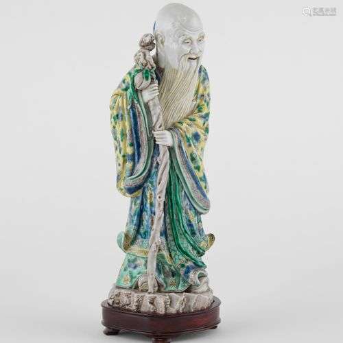 Immortel, Chine, dynastie Qing (1644-1912) Porcelaine émaill...