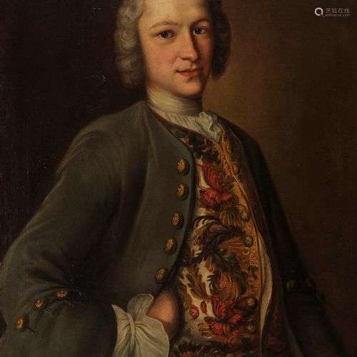 Ecole bernoise XVIIIe s Portrait d'un jeune homme, huile sur...