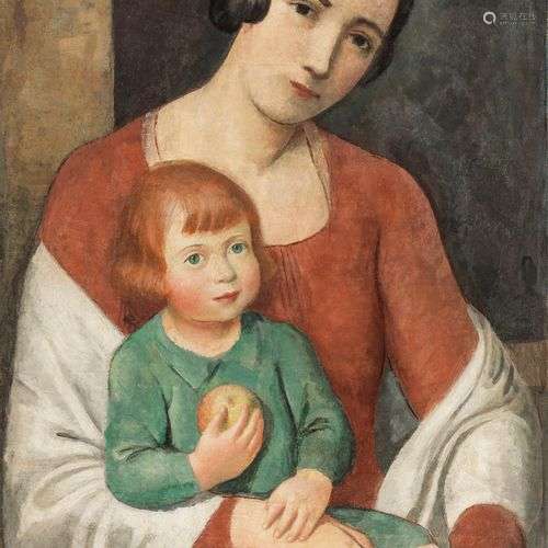 Paul Théophile Robert (1879-1954) Mère et enfant, huile sur ...