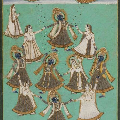 Ecole indienne, XIXe-XXe s Rasa-Lila, danse de Krishna avec ...