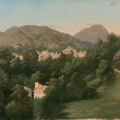 Ecole française vers 1810 Paysage de collines en ItalieHuile...