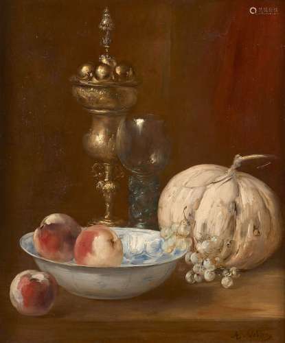 Antoine VOLLON Lyon, 1833 - Paris, 1900Melon, coupe de fruit...