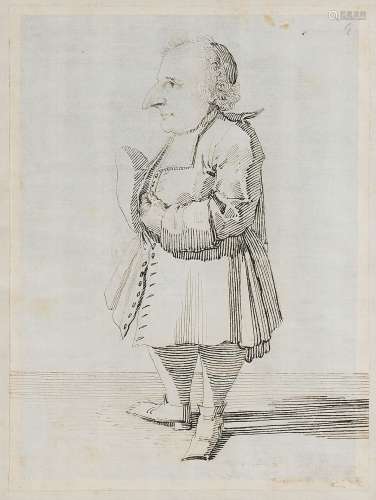 Pier Leone GHEZZI Rome, 1674 - 1755Caricature d'homme en pie...