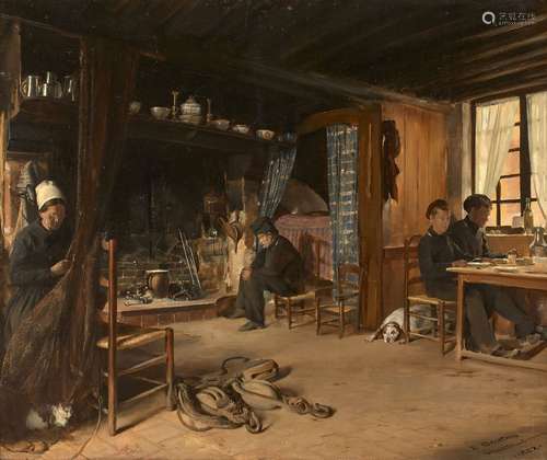 Edouard DANTAN Paris, 1848 - Villerville, 1897Intérieur à Vi...