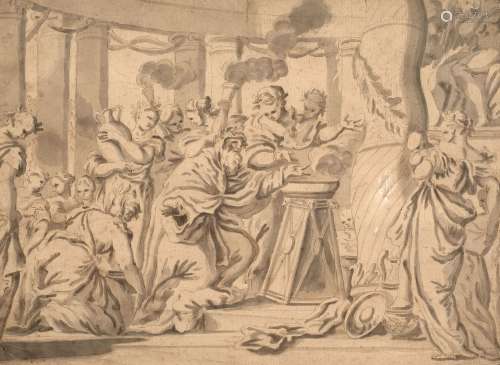 Ecole italienne du XVIIe siècle Scène de sacrificePlume et e...