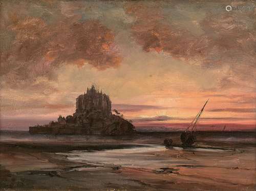 Léon-Augustin MELLÉ Paris, 1816 - 1889Le Mont-Saint-Michel a...