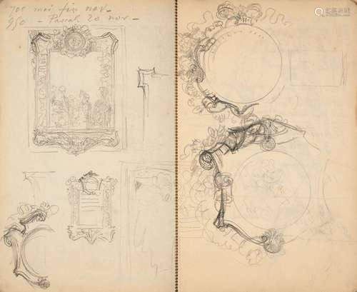 Edmond MAIRE 1862 - 1914Deux carnets de croquis et de notesP...