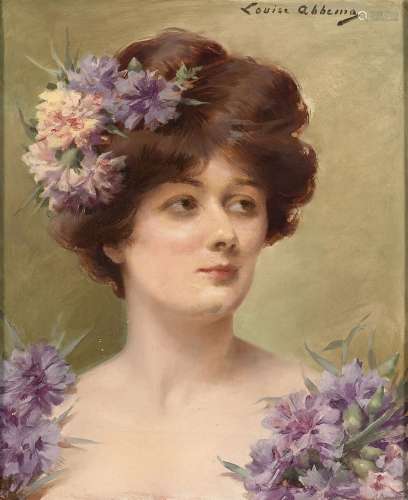 Louise ABBEMA Etampes, 1858 - Paris, 1927Portrait de femme a...
