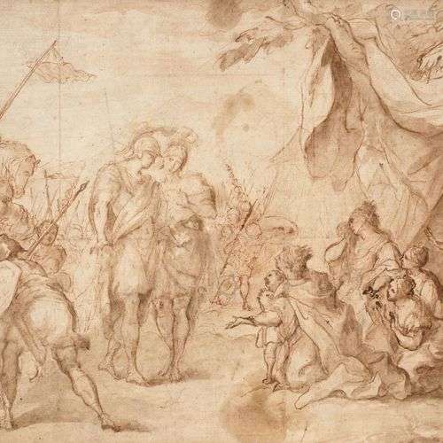 Ecole italienne vers 1700 Alexandre et DariusPlume et encre ...