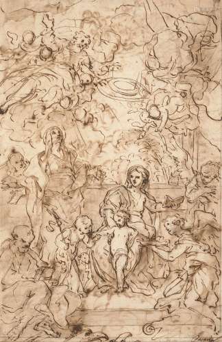 Giacinto CALANDRUCCI Palerme, 1646 - 1707Recto : La Vierge à...