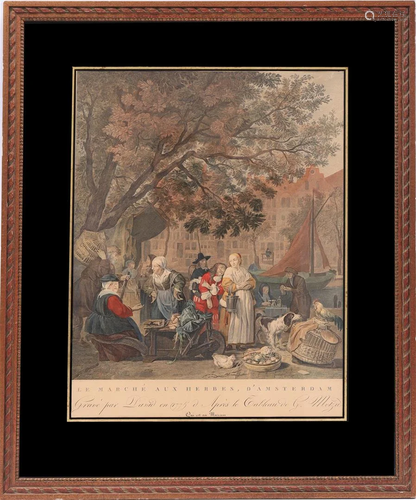 Color engraving Le marchÃ©