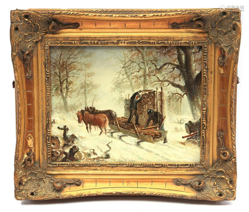 Winter scene with figures