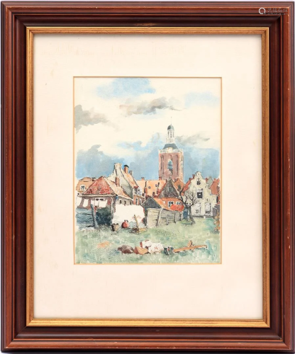 Cityscape with tower in Meppel
