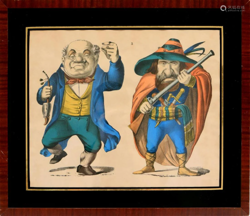 English color lithograph with 2 men