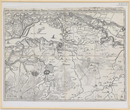 Topographic map in frame