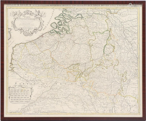 Topographical colored Carte Des Pays Bas