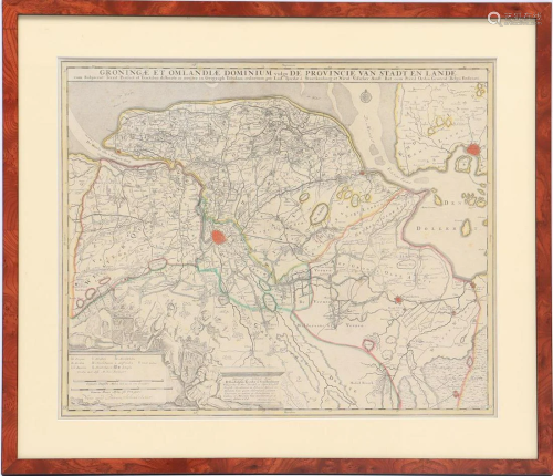 Topographical colored map of Groningae