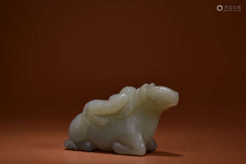 A JADE CARVING OF HORSE AND MONKEY