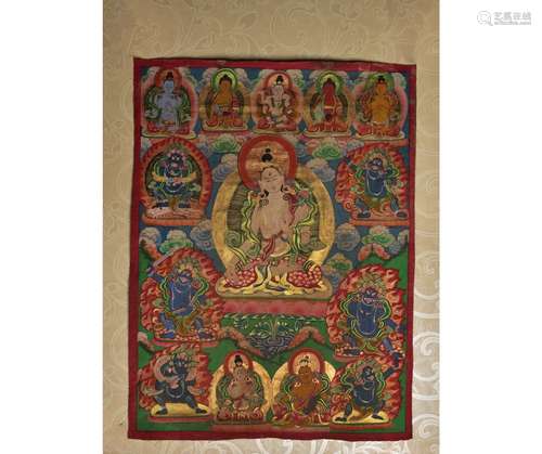 A THANGKA OF WHITE TARA