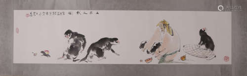 王西京 玉禽之戏图 设色纸本镜片