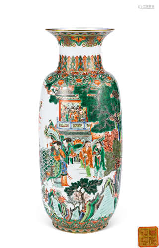 1959年 古彩群仙祝寿灯笼瓶