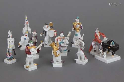 10 MEISSEN Porzellanfiguren ¨Clownkapelle¨