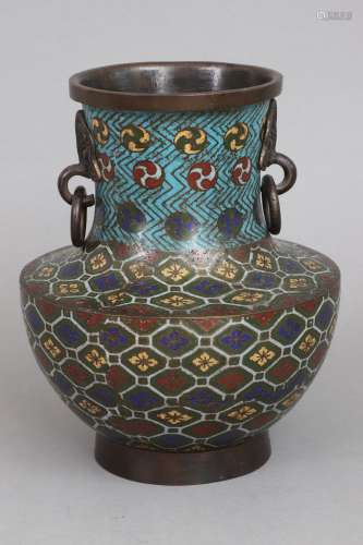 Große Cloisonné-Vase im archaischen Stil