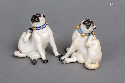 Paar MEISSEN Porzellanfiguren ¨Mopshunde¨