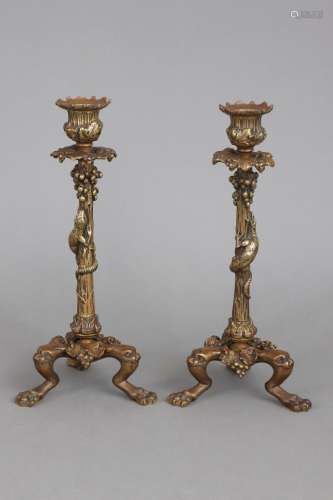 Paar französische Bronze-Leuchter im Stile des Empire