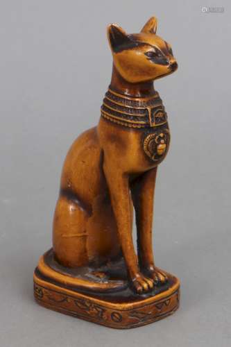 Kunstharz-Figur einer Ägyptischen Katze (Bastet)