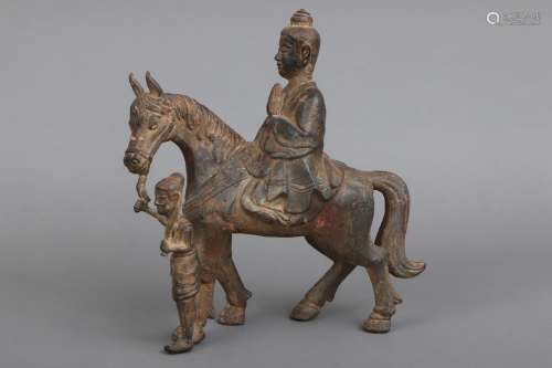Chinesische Bronzefigur in der Art der Tang-Dynastie ¨Gelehr...