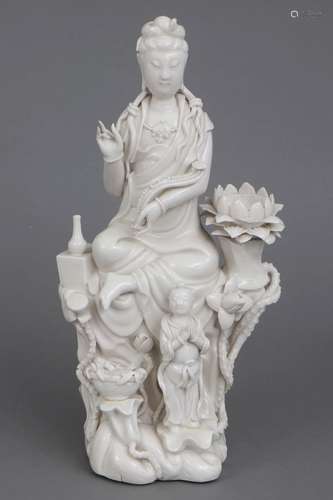 Blanc-de-Chine Figur der Guanyin