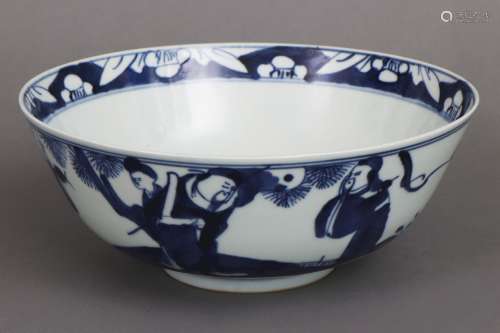 Chinesische Porzellanschale mit Blaumalerei im Stile Ming