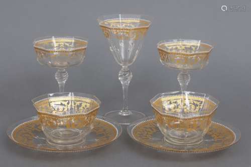 Konvolut venezianisches Glas des 19. Jahrhunderts (5-teilig)