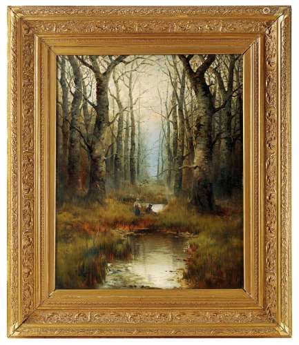 R．罗梭（20th century） 约1860年 森林风光 布面油画