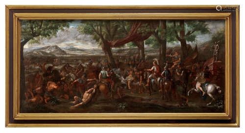 约1680年 夏尔·勒布朗风格 波鲁斯战败亚历山大王 布面油画