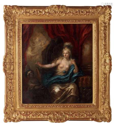 奥特马·埃利格尔二世（1666～1732） 约1690年 镜中的年轻女王 布面油...