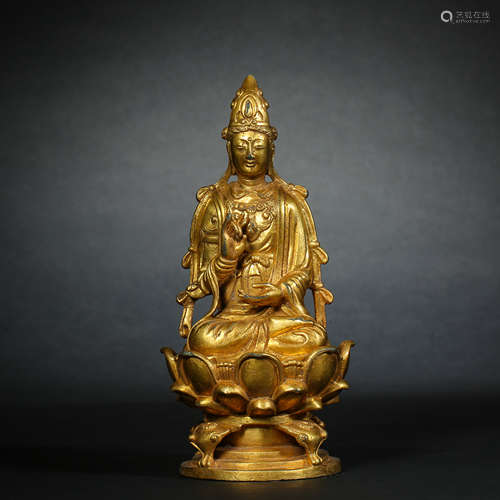 Liao Dynasty,Bronze Gilt Buddha Statue