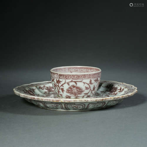 Ming Dynasty,Blue and White Glaze Red Tea Cup