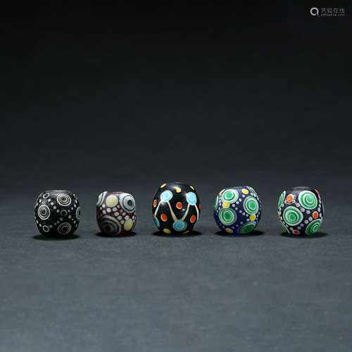 Han Dynasty, Coloured Glaze Beads