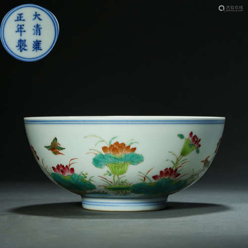 Qing Dynasty,Doucai Flower and Bird Pattern Bowl