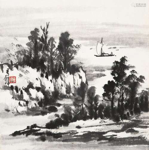 黄君璧（1898～1991） 归帆 镜心 水墨纸本