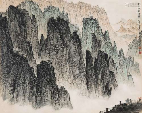 魏紫熙（1915～2002） 黄山西海群山 立轴 设色纸本
