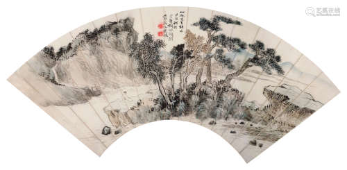 胡佩衡（1892～1962） 山水 扇面 设色纸本