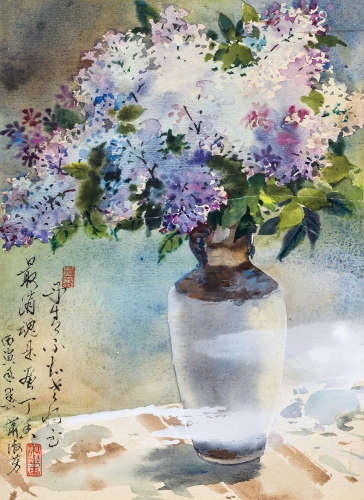 萧淑芳（1911～2005） 瓶花 镜心 设色纸本