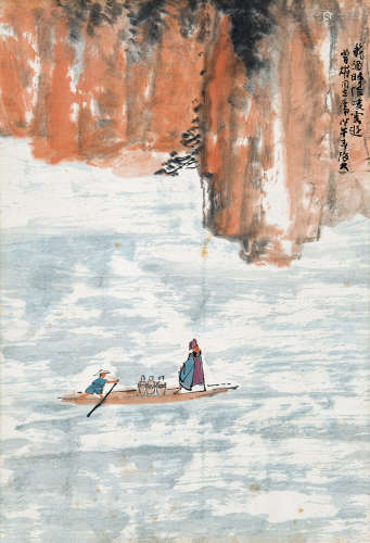 李琼久（1907～1990） 凌云游 立轴 设色纸本